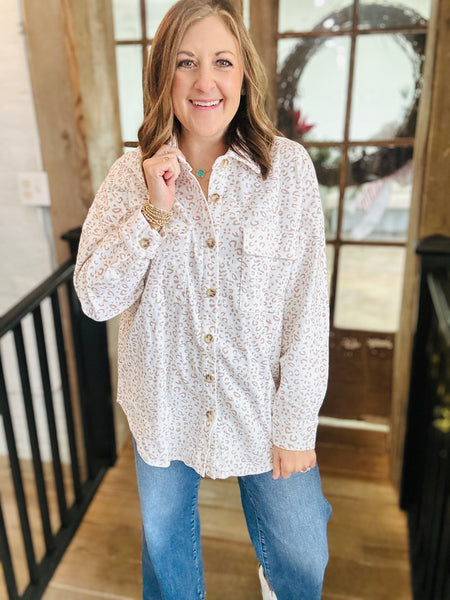 Leopard Corduroy Shacket