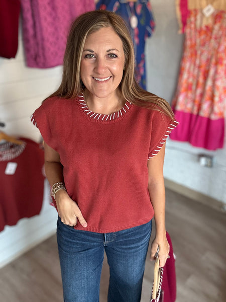 Rust Stitch Sweater