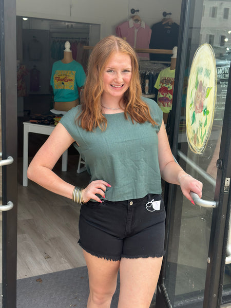Black Denim Short