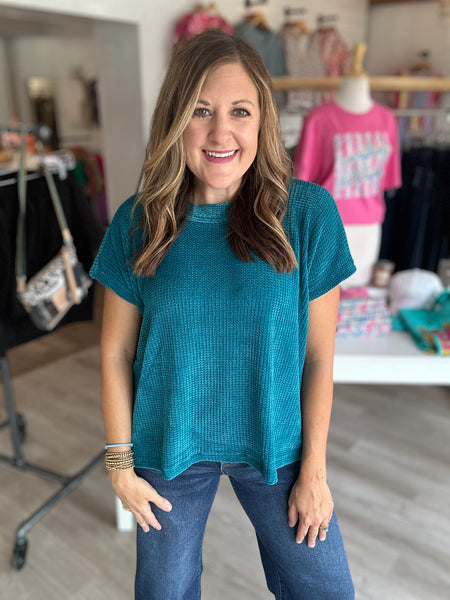 Teal Chenille Top