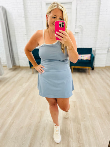Carlie Athletic Dress in Sky