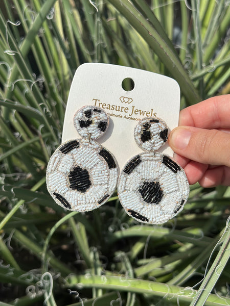 Soccer Beaded Earring