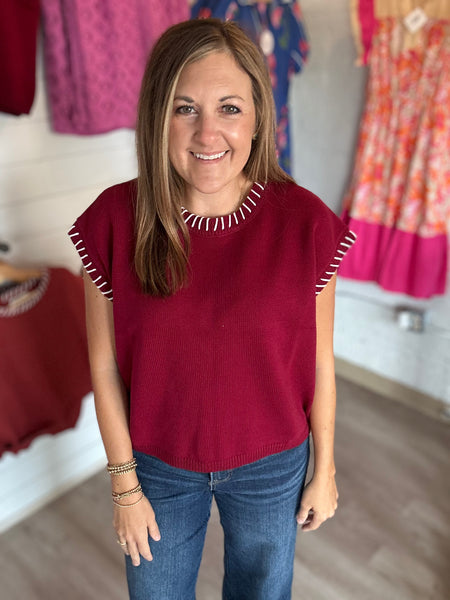 Cabernet Stitch Sweater