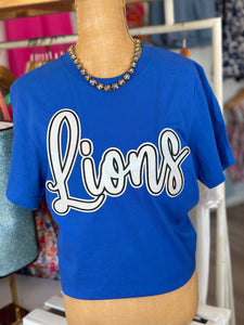 Metallic Series: Lions on Royal Blue