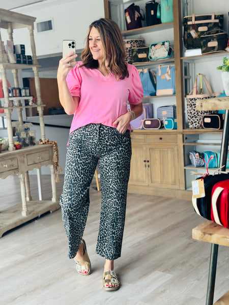 Leopard Barrel Jeans