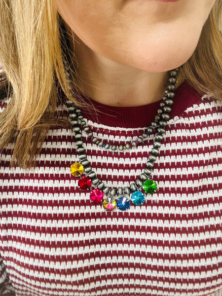 Rhinestone Mix/Faux Pearl Necklace