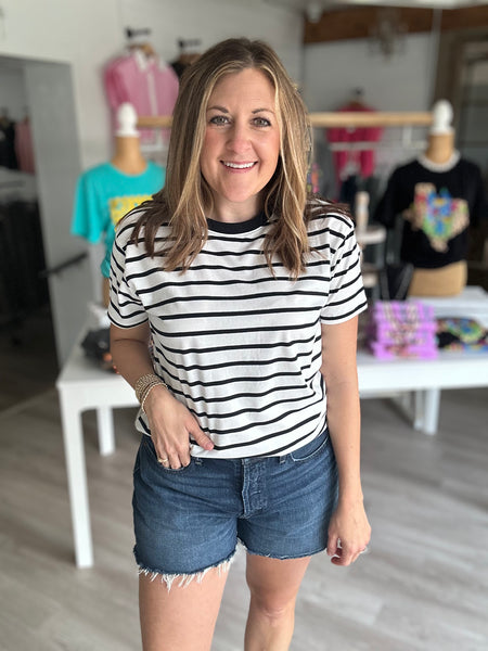 Stripe Top Black