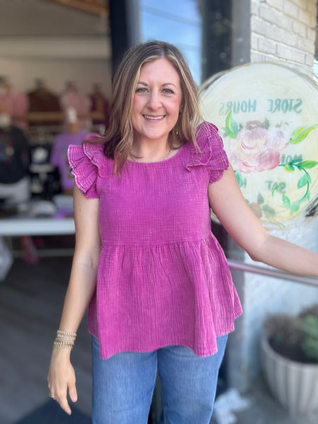 Pink Peplum Top