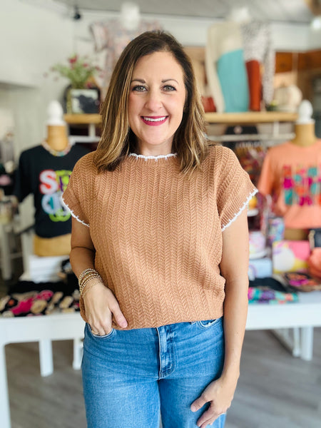Camel Stitch Sweater Top