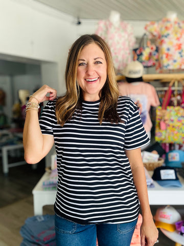 Basic Stripe Top in Black