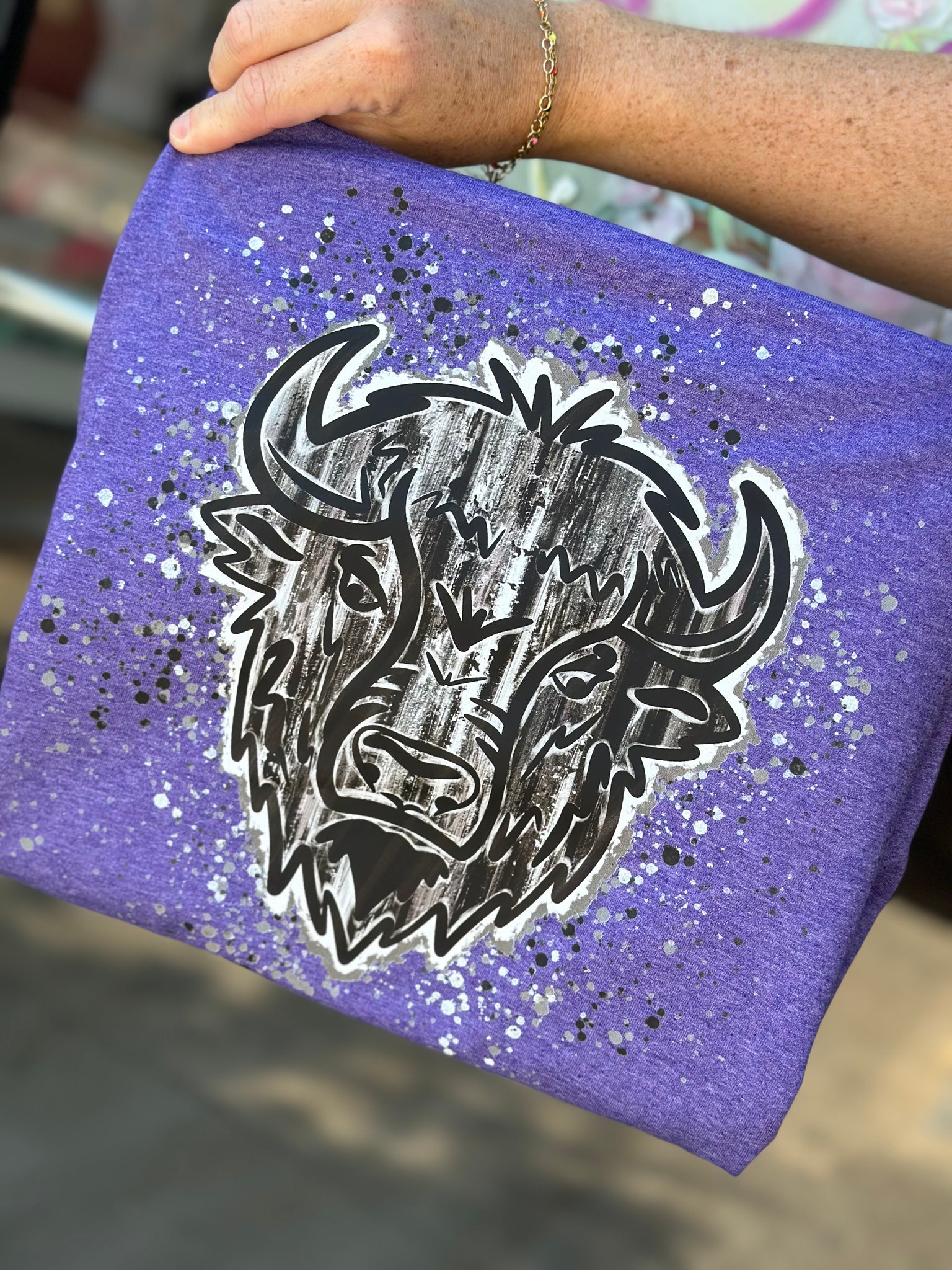 Painted Mascot - Buffalo on Purple