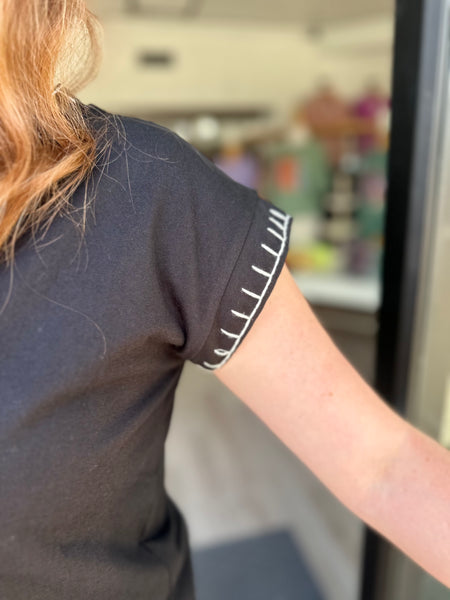 Black Stitch Top