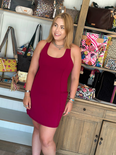 Sports Mode Dress in Maroon