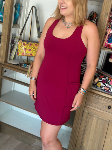 Sports Mode Dress in Maroon