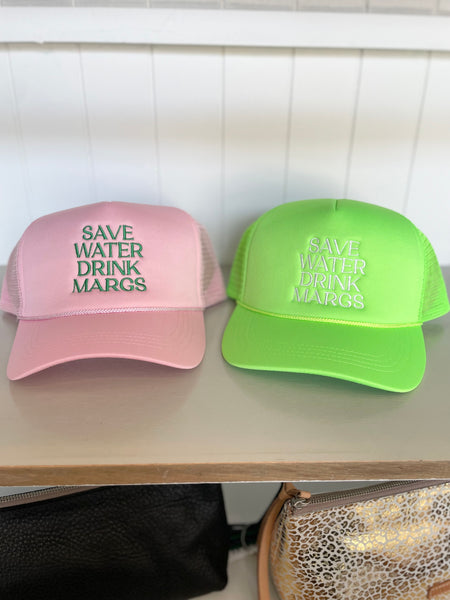 Save Water Drink Margs Trucker in Lime