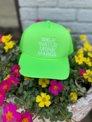 Save Water Drink Margs Trucker in Lime